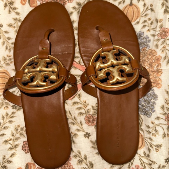 Tory Burch Tan and Gold Sandals - Picture 1 of 3